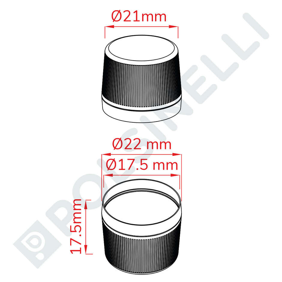 Self-sealing cap for Marasca and Dorica bottles 20/60 ml (90 pcs)