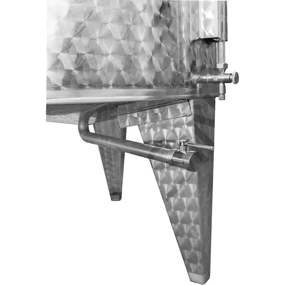 Serbatoio Inox 1000 L fondo conico 10° refrigerato con galleggiante ad aria e portella Ø300