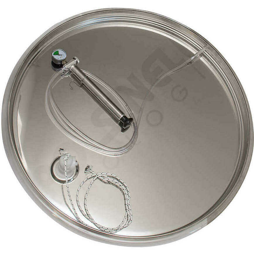 Serbatoio Inox 1000 L fondo conico 10° refrigerato con galleggiante ad aria e portella Ø300