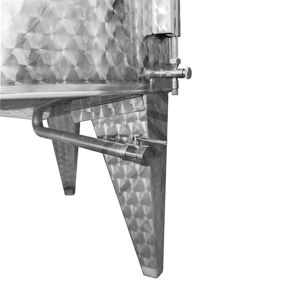 Serbatoio inox 1000 L fondo conico 10° refrigerato con galleggiante ad aria 