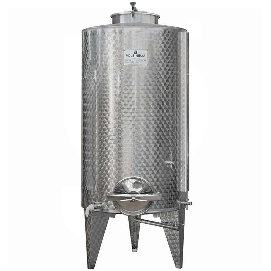 Serbatoio Inox 1000 L Ø930 Conico 10° da Stoccaggio con Portella Ø300