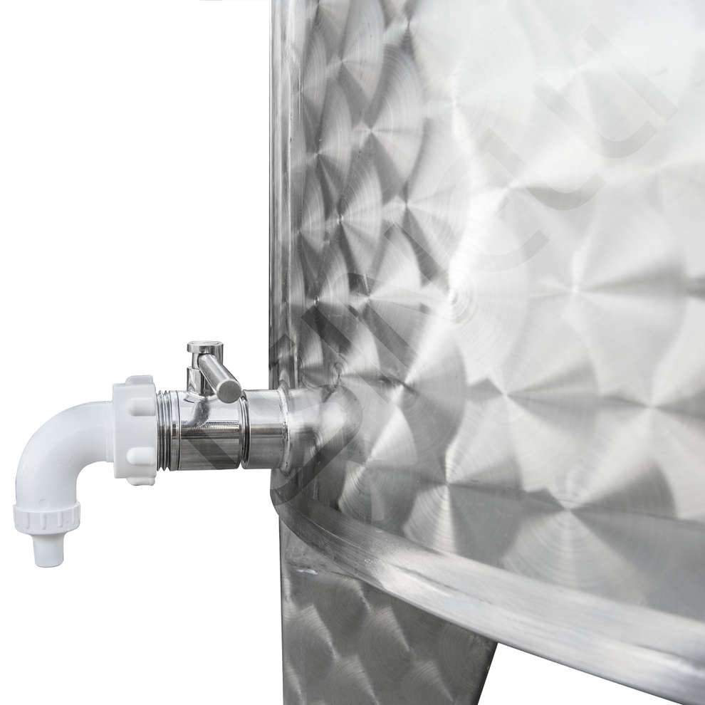 Serbatoio Inox 1000 L Ø930 Conico 10° da Stoccaggio con Portella Ø300