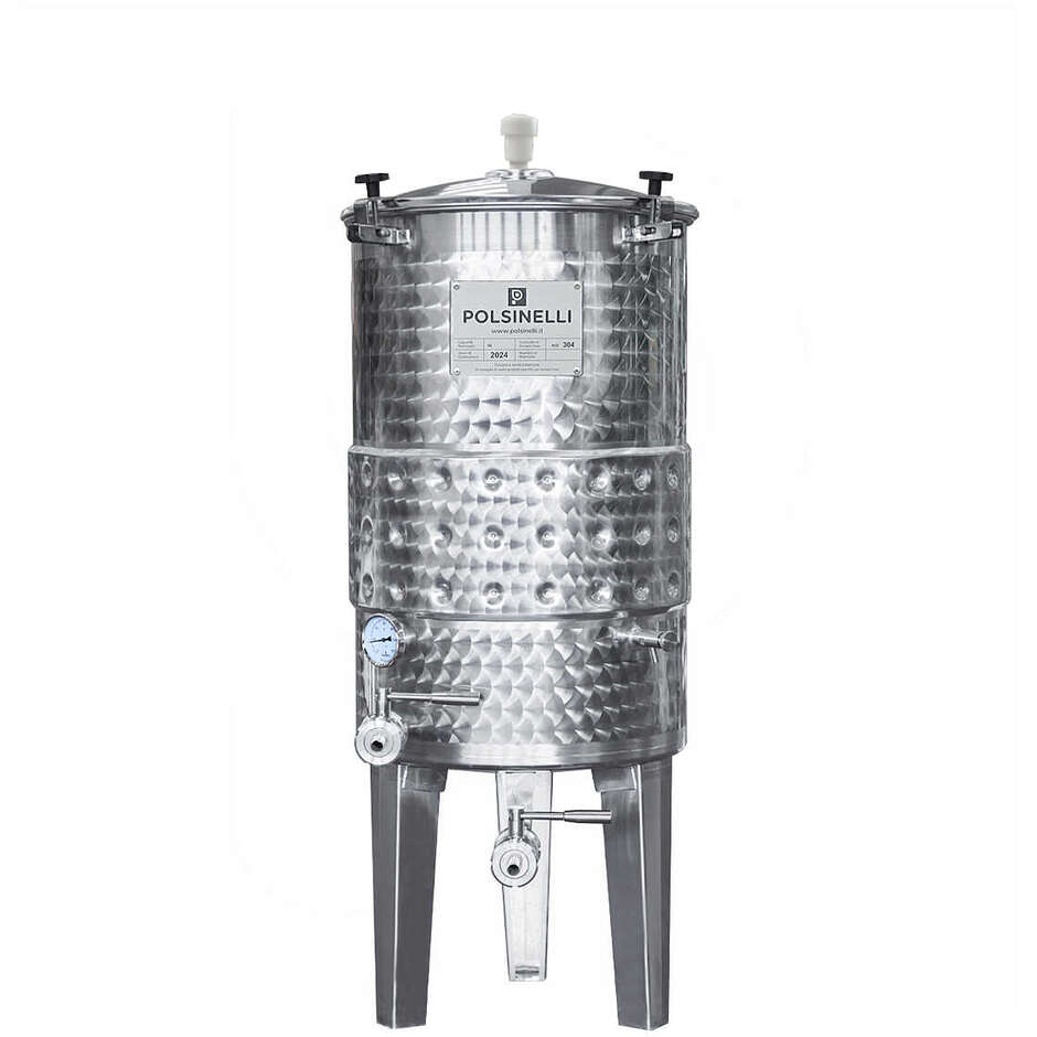 Serbatoio Inox 150 L Conico 10° per Vinificazione Refrigerato