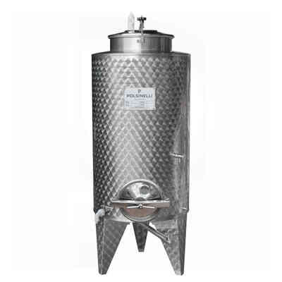 Serbatoio Inox 500 L Conico 10° da Stoccaggio con Portella Ø300