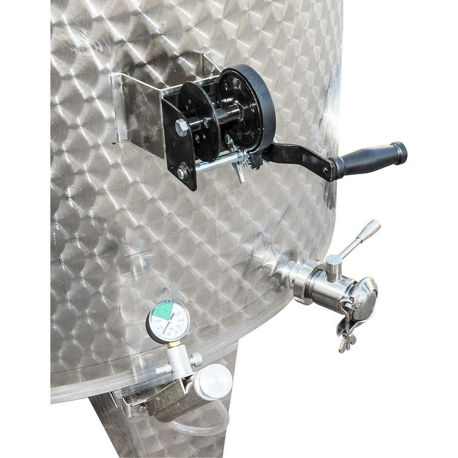 Serbatoio Inox 5000 L Conico 10° con Galleggiante ad Aria e Portella Ø400