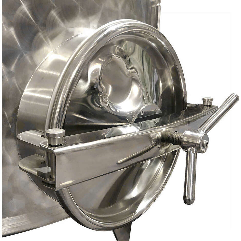 Serbatoio Inox 5000 L Conico 10° con Galleggiante ad Aria e Portella Ø400