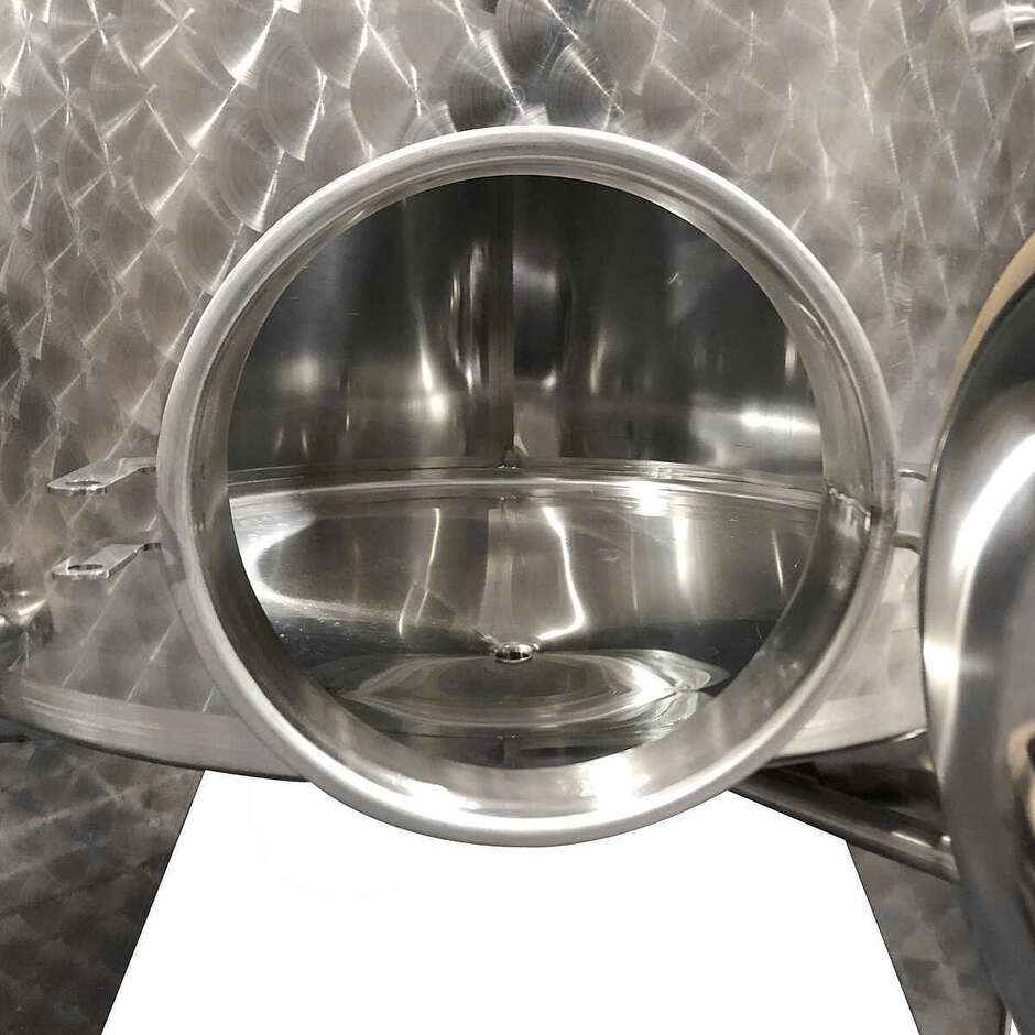 Serbatoio Inox 5000 L Conico 10° con Galleggiante ad Aria e Portella Ø400