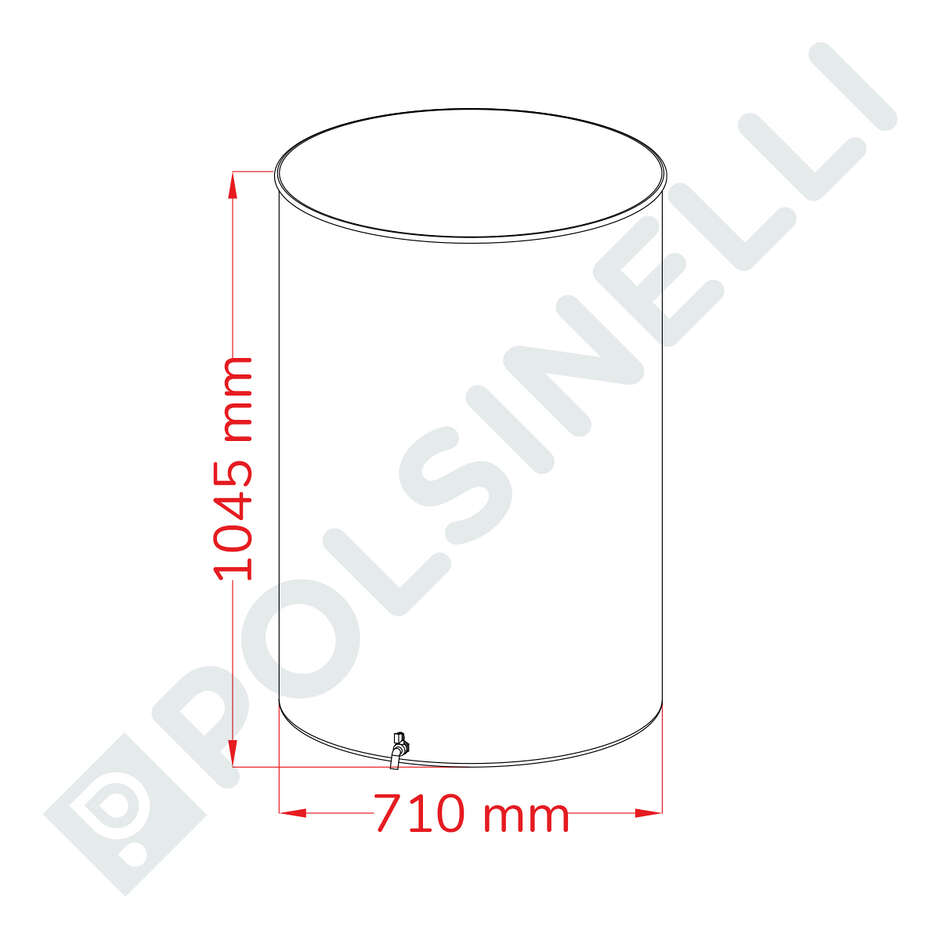 Serbatoio Inox vino 400 L galleggiante ad aria