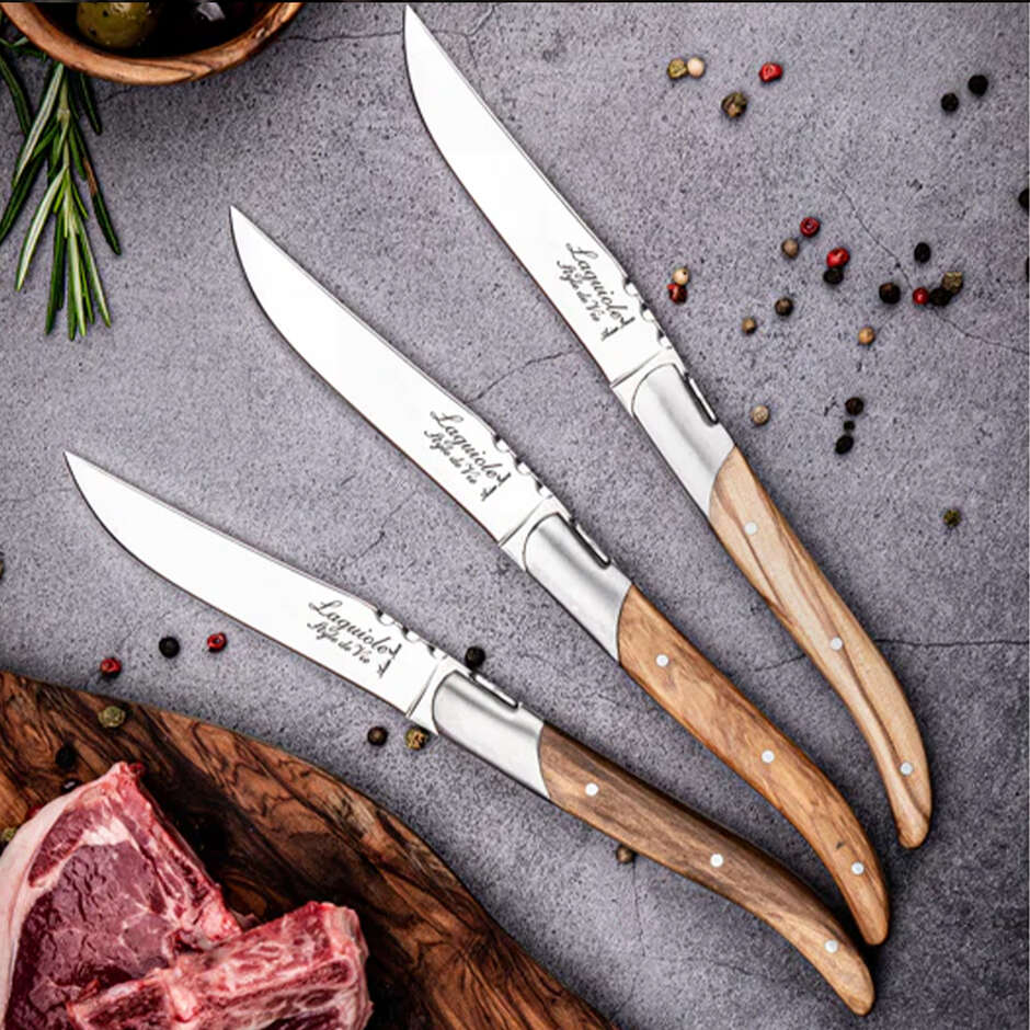Set of 6 Luxury Line – Olive Wood Steak Knives 10.5 cm