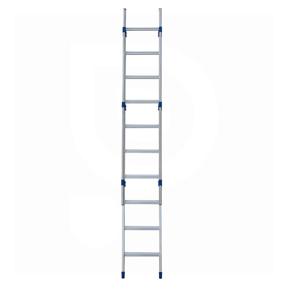 Single Aluminum Ladder with Handrail - 10 Rungs - 3 m