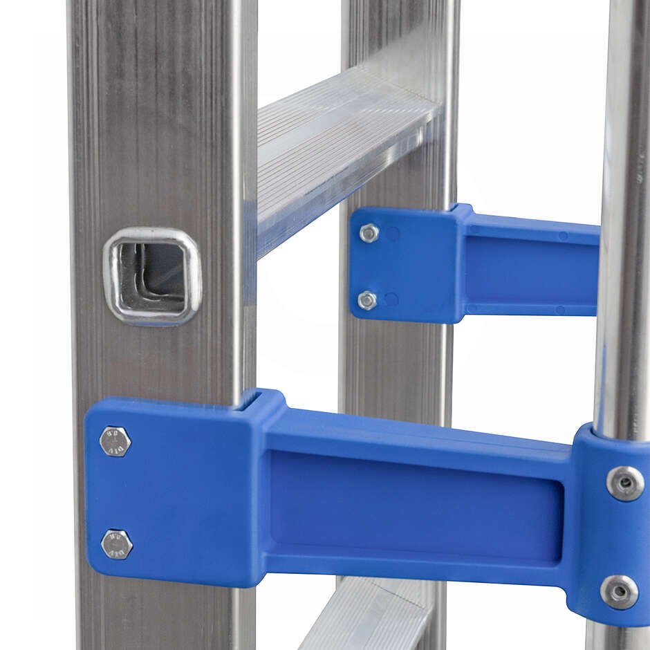 Single Aluminum Ladder with Handrail - 10 Rungs - 3 m