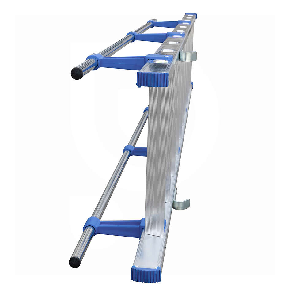 Single Aluminum Ladder with Handrail - 10 Rungs - 3 m