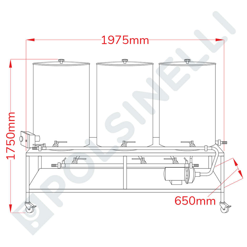 Sistema de lavado CIP 200 con Resistencia calentador