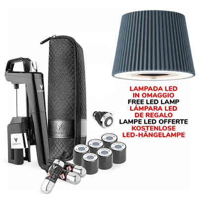 Sistema di Mescita Coravin Timeless Six+ Nero Lucido per Vini Fermi + Lampada Led in omaggio