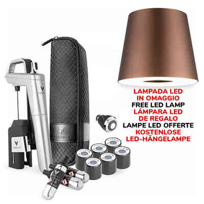 Sistema di Mescita Coravin Timeless Six+ Silver per Vini Fermi + Lampada Led in omaggio