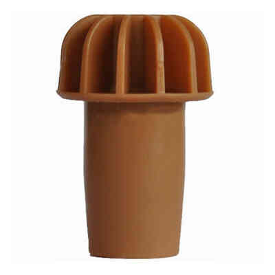 Smooth brown ribbed mushroom stopper
