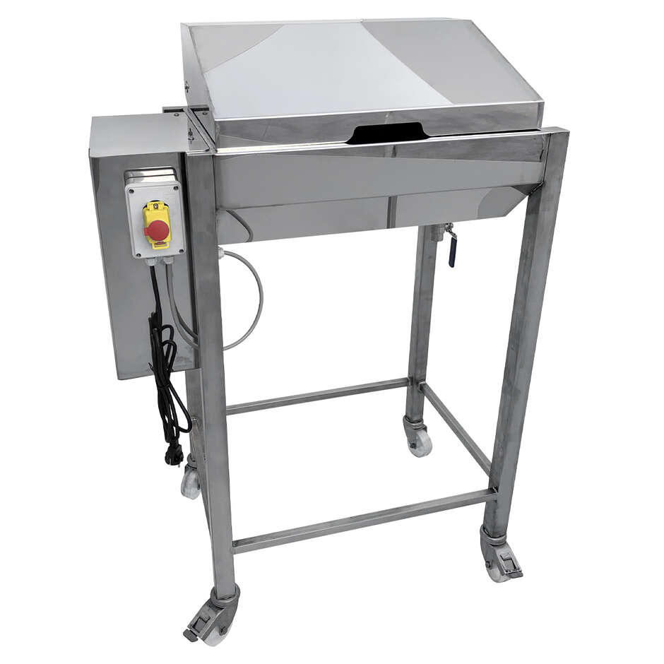 Spazzolatrice per formaggi inox AISI 304 - 300 mm con carrello