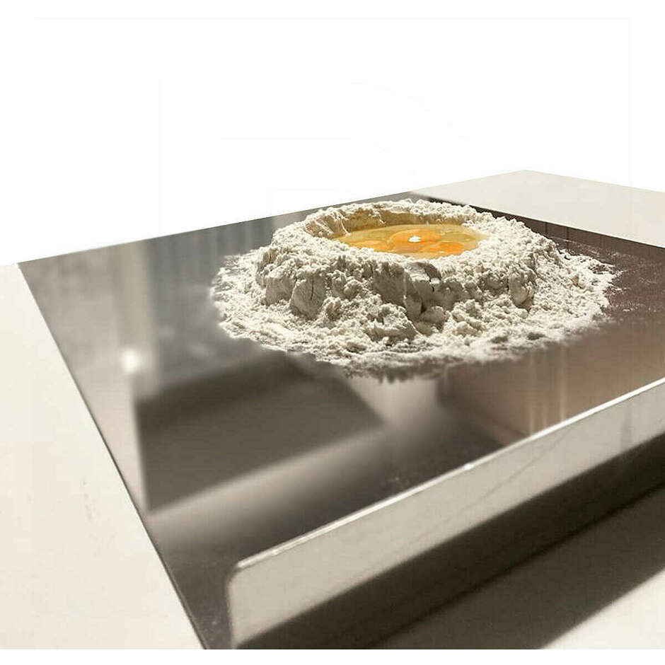 Spianatoia Inox AISI 304 con alzatina - 100x50 cm
