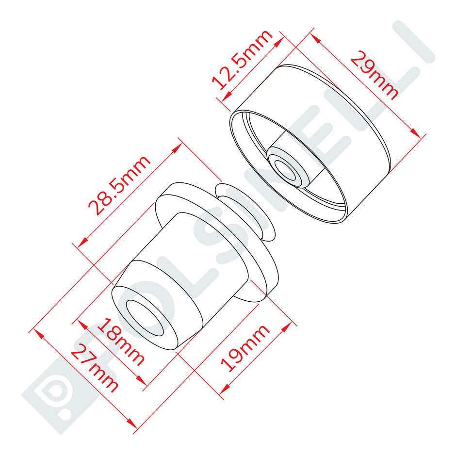 Spout caps Ø18 (50 pieces)