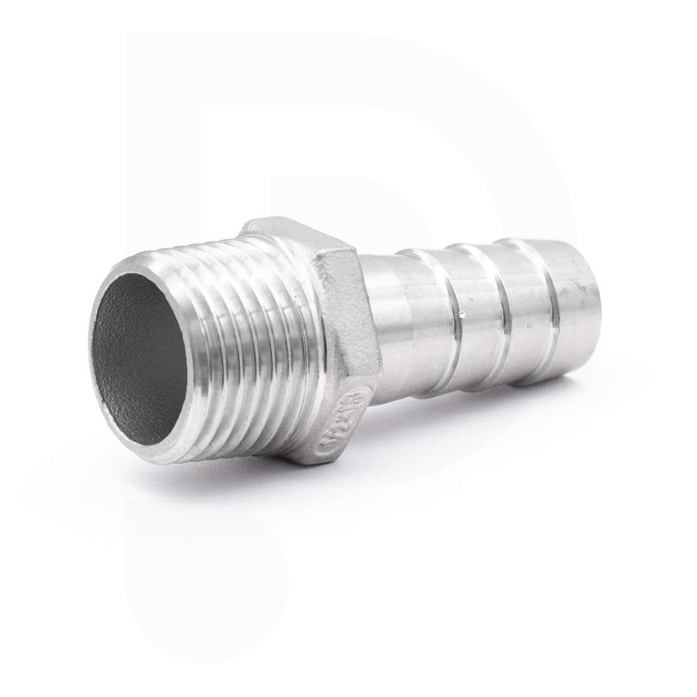 Stainless hose fitting 1/2" x 14 hose fitting