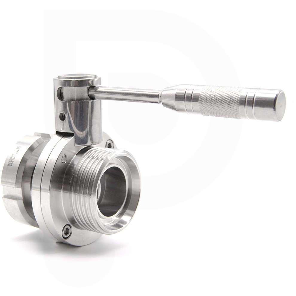 Stainless steel butterfly valve F DIN40 M with swivel