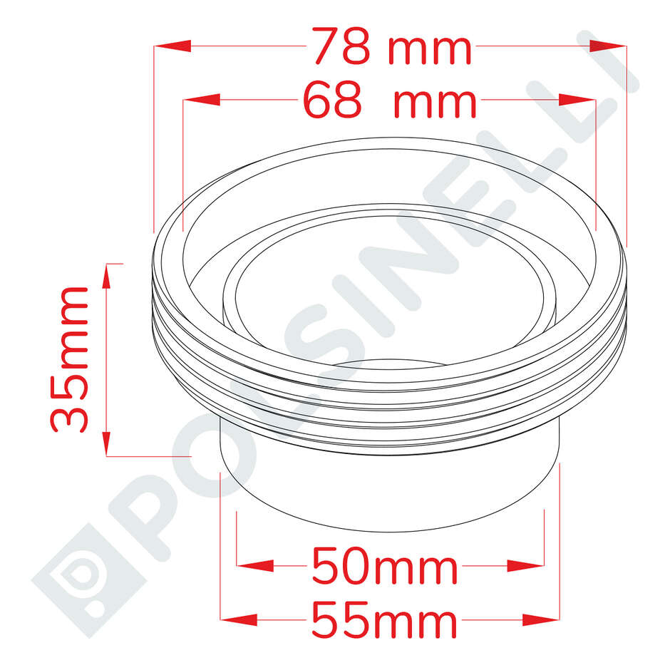 Stainless steel connector DIN 50 F X DN 50 buttweld