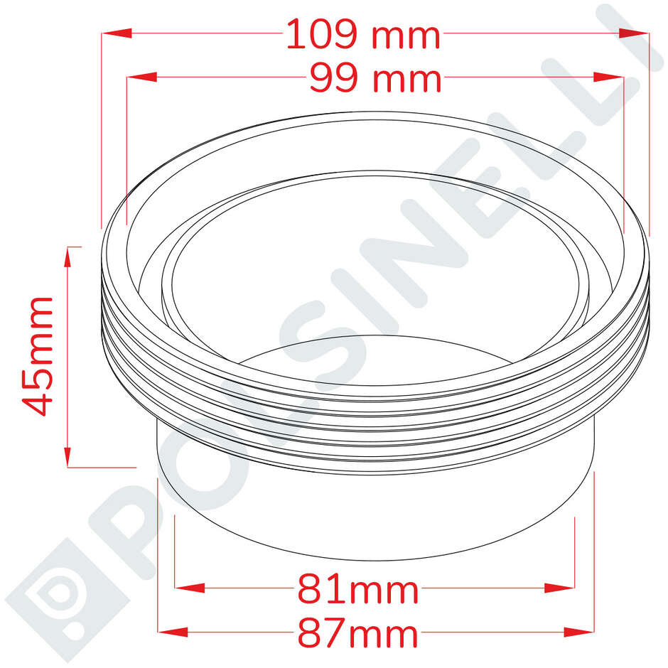 Stainless steel connector DIN 80 F X DN 80 buttweld
