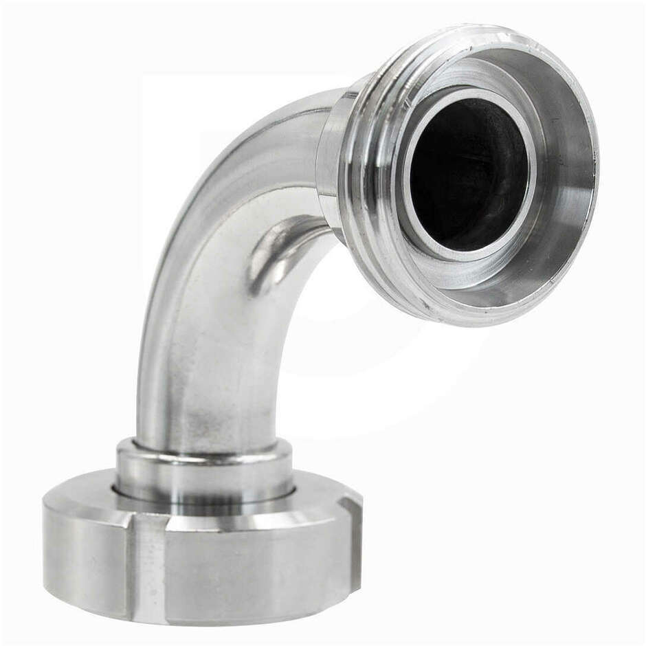 Stainless steel DIN 32 M curve with DIN 32 F swivel