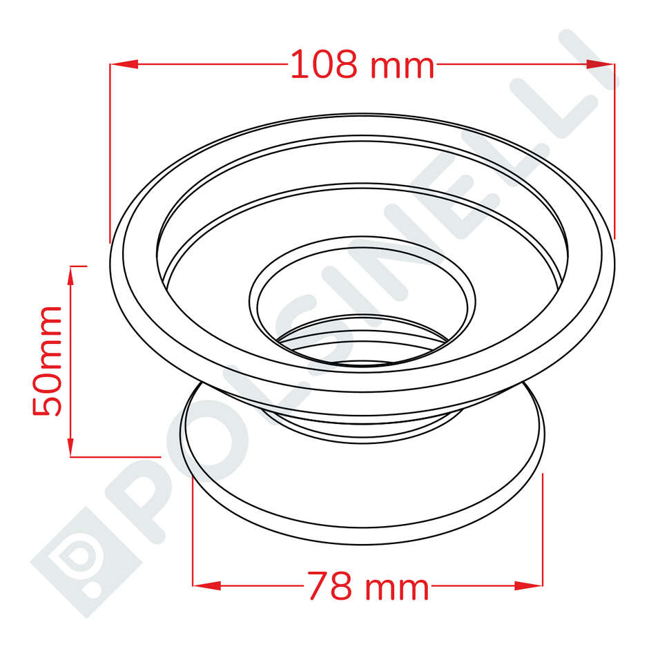 Stainless steel Garolla reducer 80 x 50