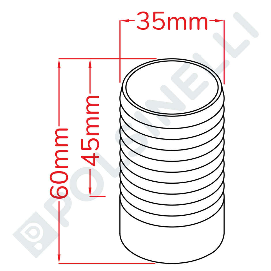 Stainless steel Hose connector Ø35 buttweld