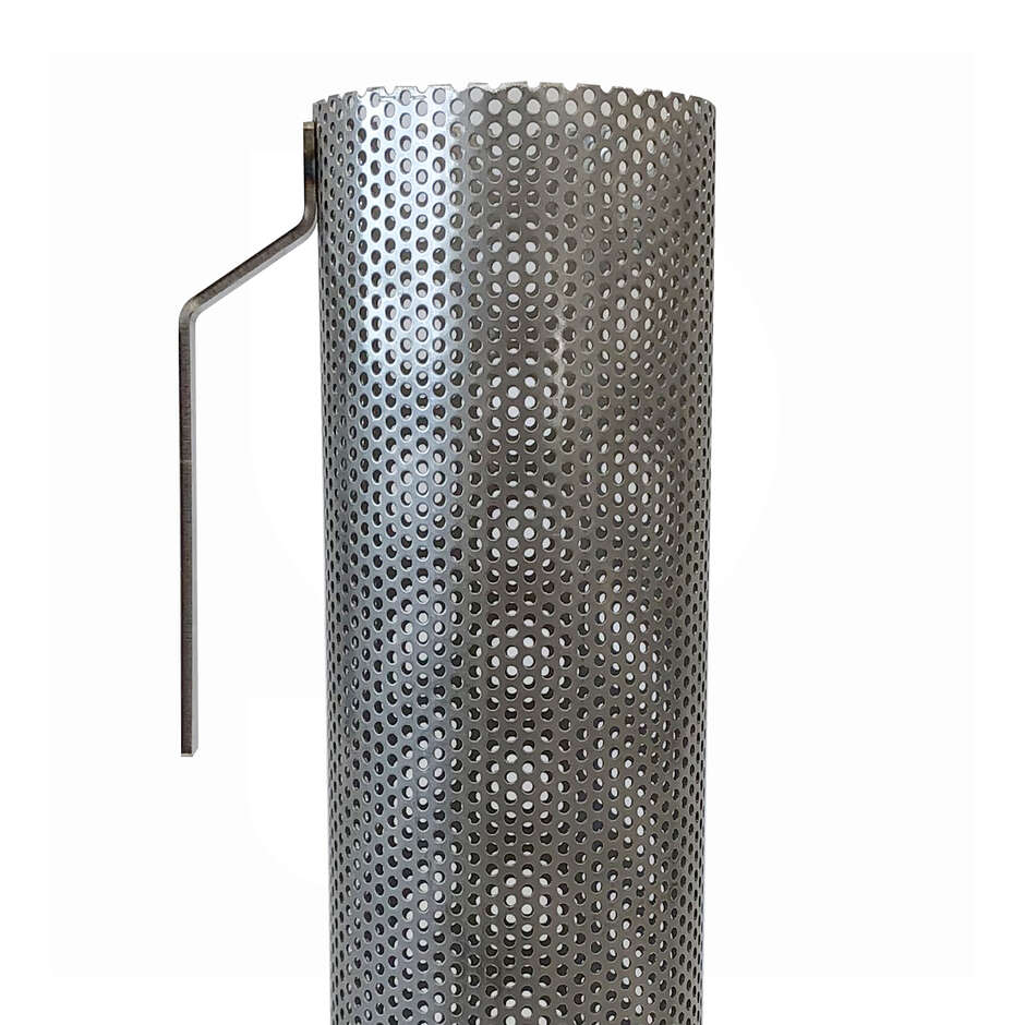 Stainless steel perforated cylinder ∅ 95 x 450h mm
