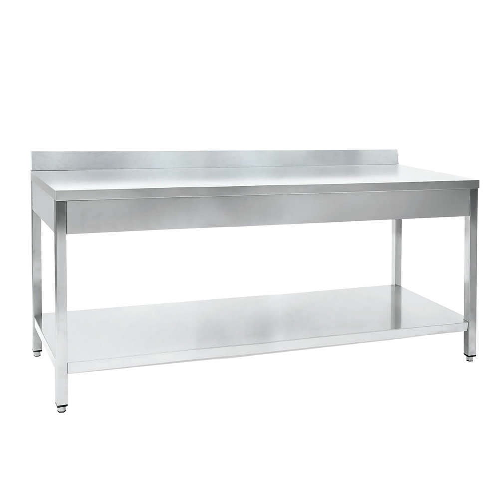 Stainless steel table with shelf 2000 x 700 mm