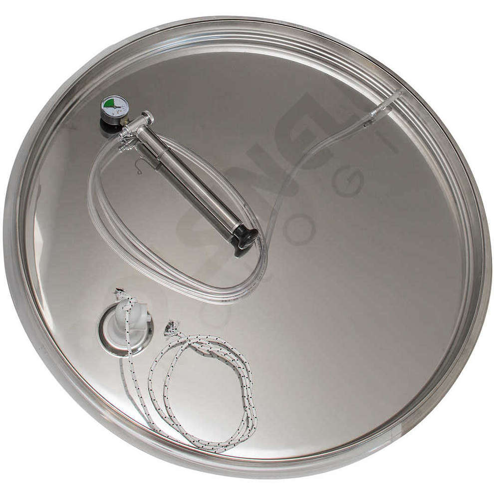 Stainless steel tank with conical bottom 2000 L with air floating lid with manhole ∅ 400