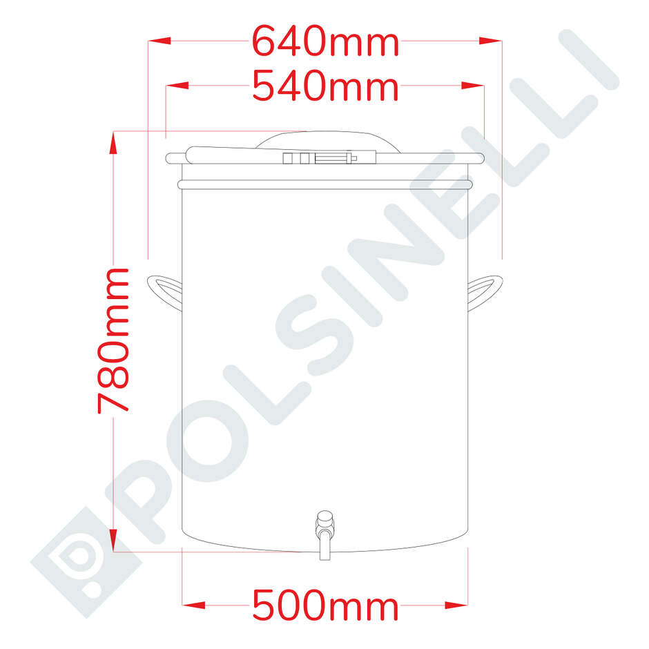 Stainless steel tank with conical clamp lid 120 L