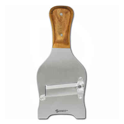 Stainless Steel Truffle Slicer with Smooth Blade and Olive Wood Handle