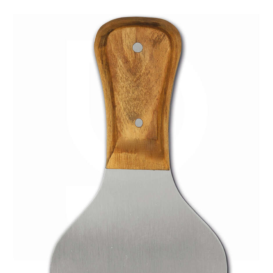 Stainless Steel Truffle Slicer with Smooth Blade and Olive Wood Handle