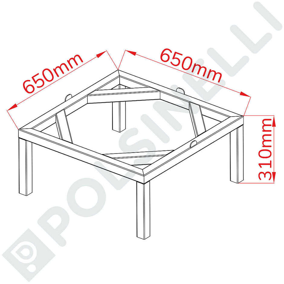 Supporto per pentola inox 150/200 L 