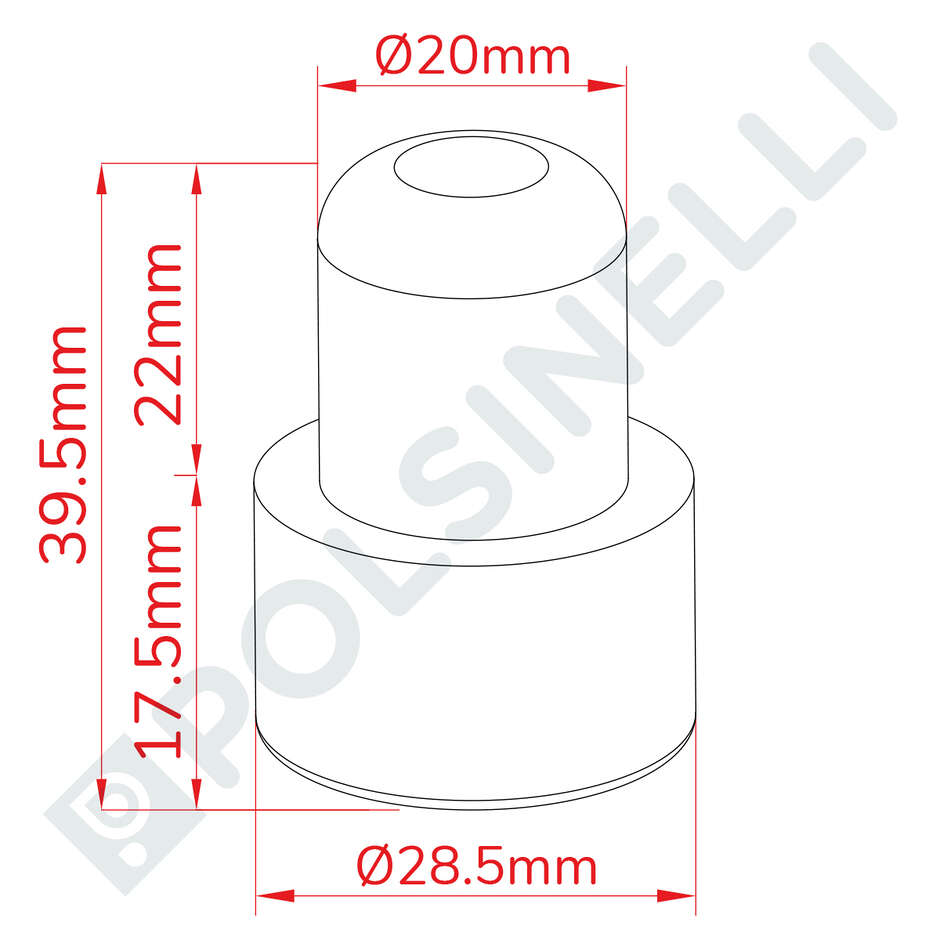Synthetic mushroom stopper Ø20 (100 pcs)