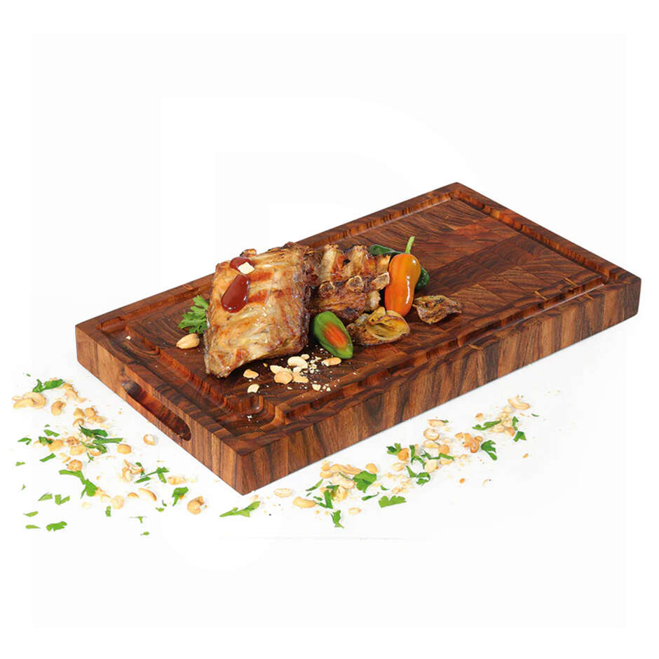 Tabla de cortar Zassenhaus con canal recogejugos y estructura mosaico 45×25 cm