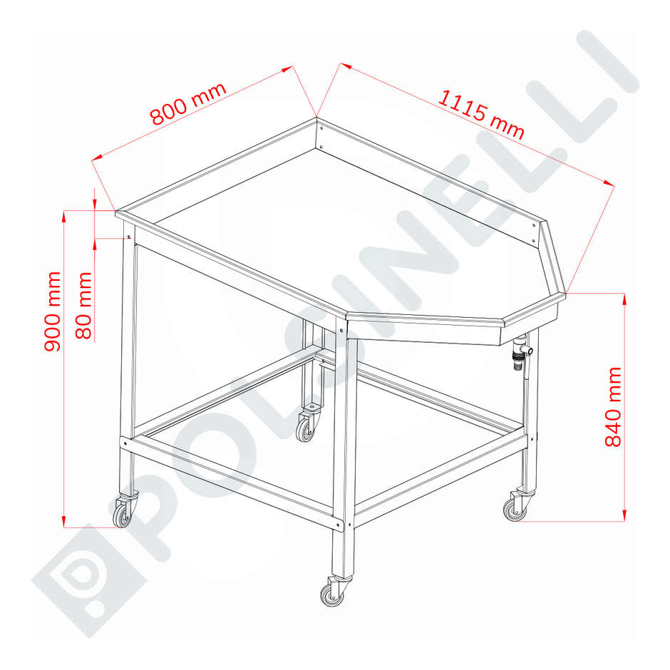 Table d'égouttage en acier inoxydable 1000x800 