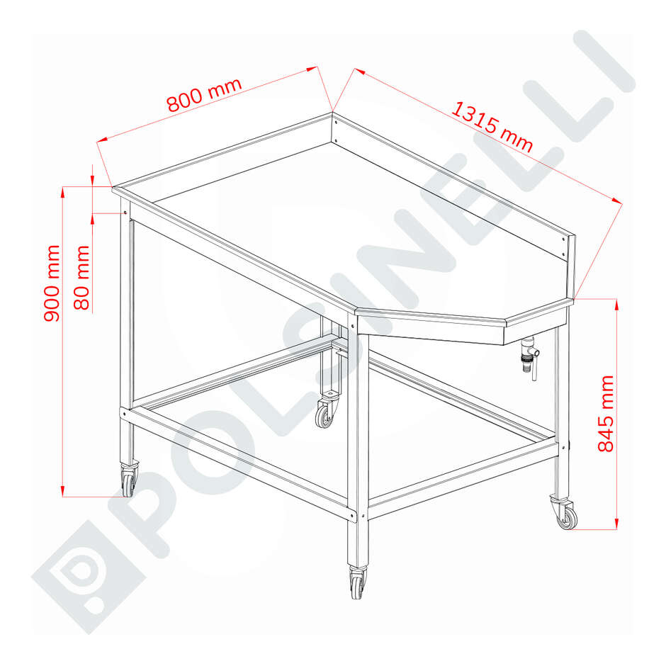 Table d'égouttage en acier inoxydable 1200X800