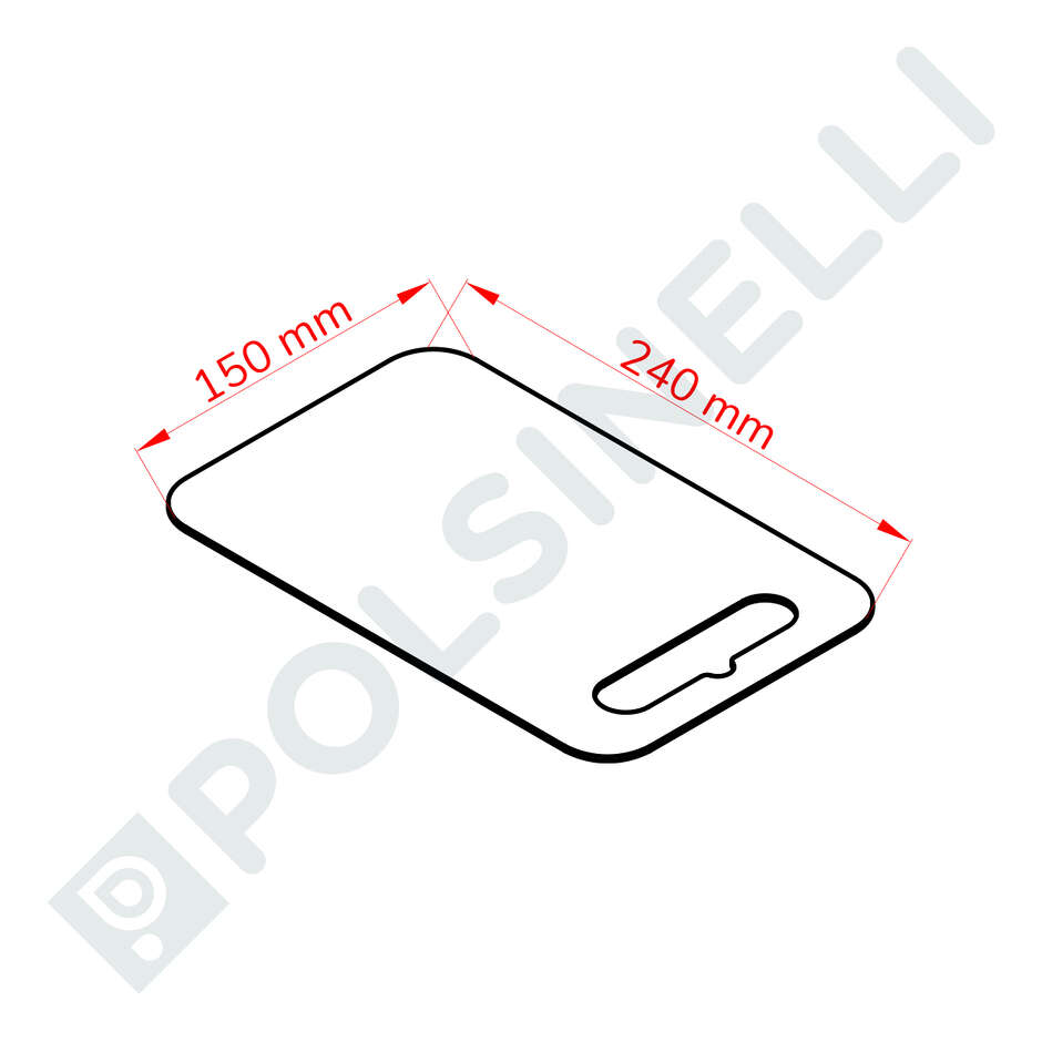 Tagliere Inox 24x15 cm