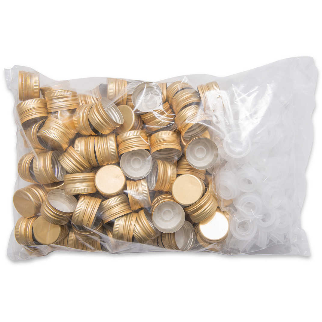 Tapón de rosca pre-roscado con salvagotas dorado ⌀35 (100 pzas) Aceite ...