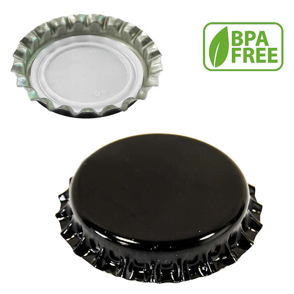 Tapón de corona negro ⌀26 BPA free (10000 piezas)