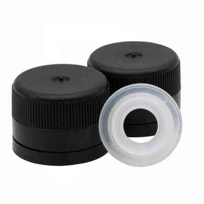 Tapón de rosca de plástico negro autosellante con antigoteo ⌀31,5 (1600 pzas)