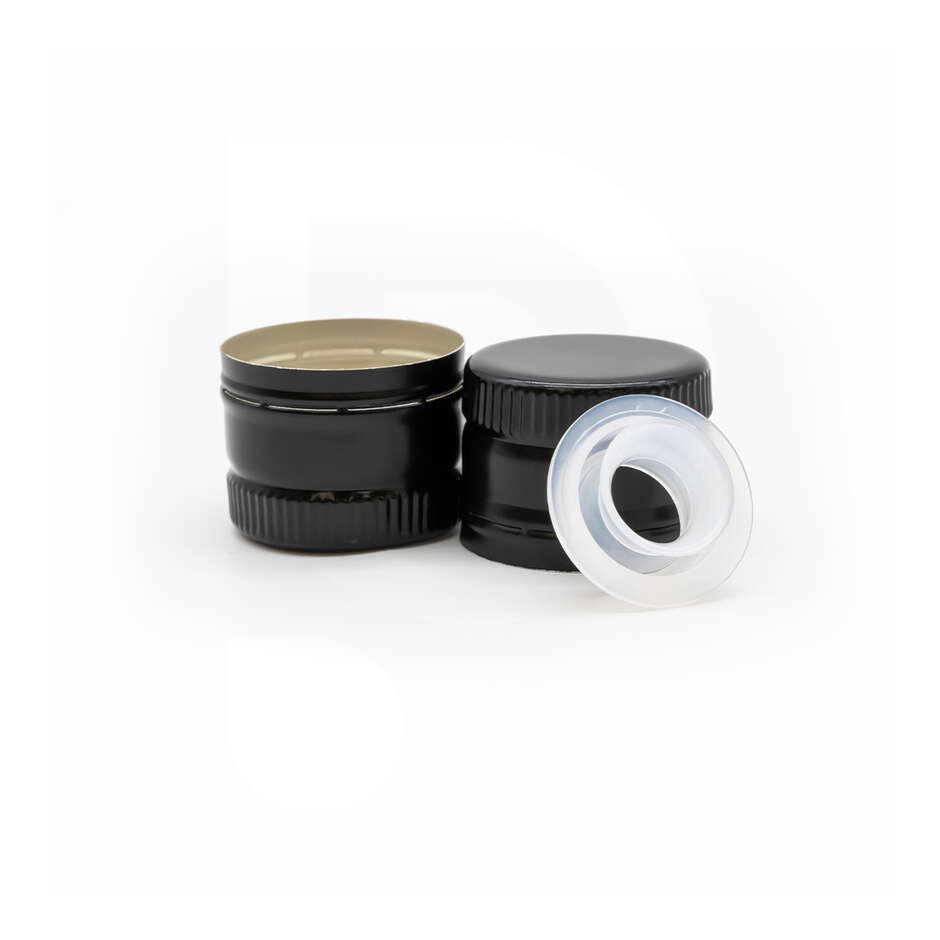 Tapón de rosca negro sin rosca con salvagotas ø 31,5 (2800 Pcs)