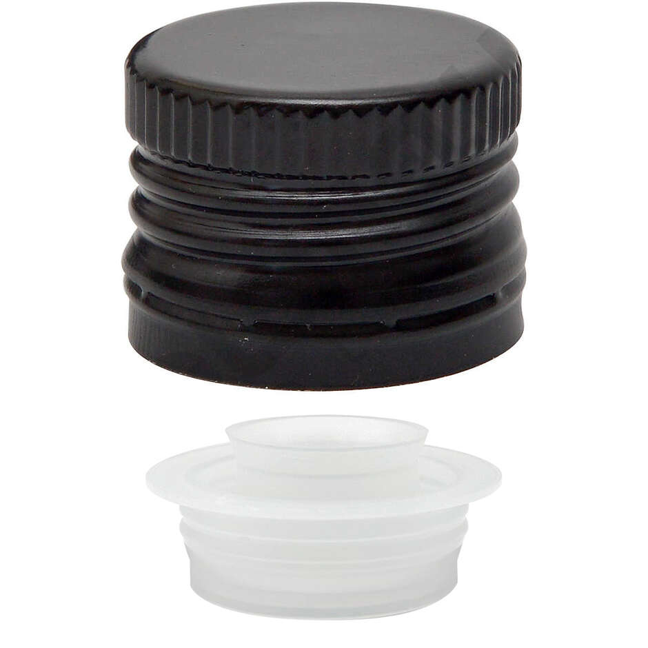 Tapón de rosca pre-roscado con salvagotas negro ⌀31,5 (100 pzas)