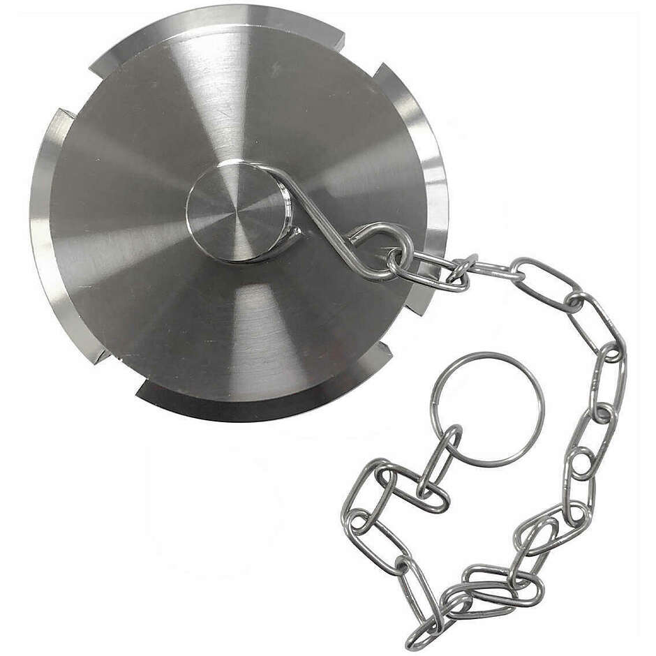 Tapón DIN 80 Hembra de Acero Inoxidable con Junta y Cadena