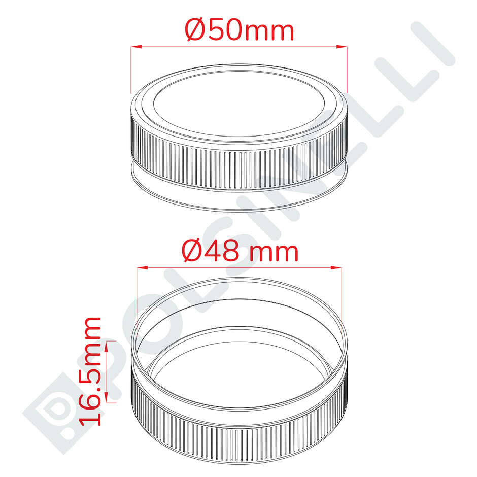 Tapones de rosca Bericap para bidones de PET 48V40 (Pzas 100)