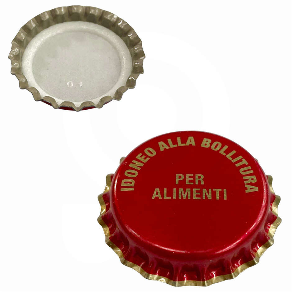 Tappo a corona rosso bollitura ⌀26 (8000 pezzi)